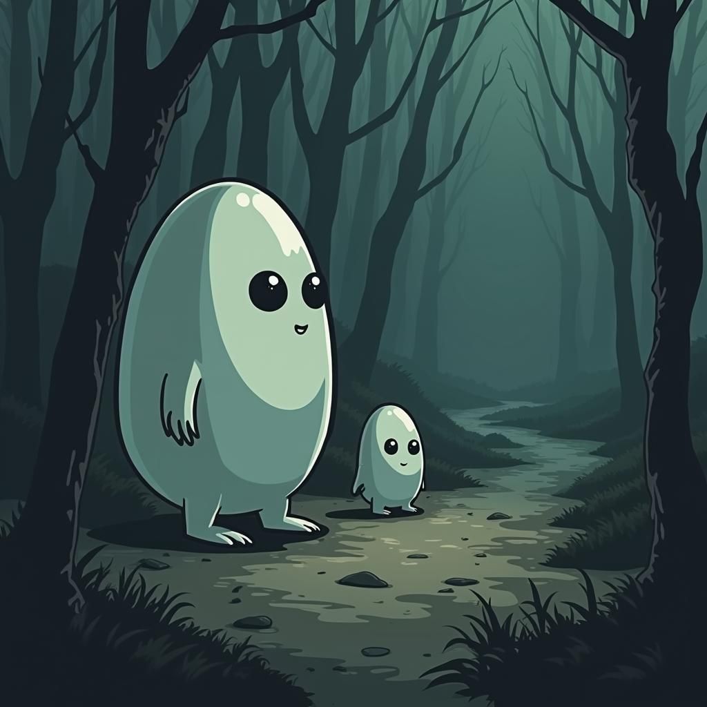 Eerie Egg Creatures in a 'The Shining' Landscape