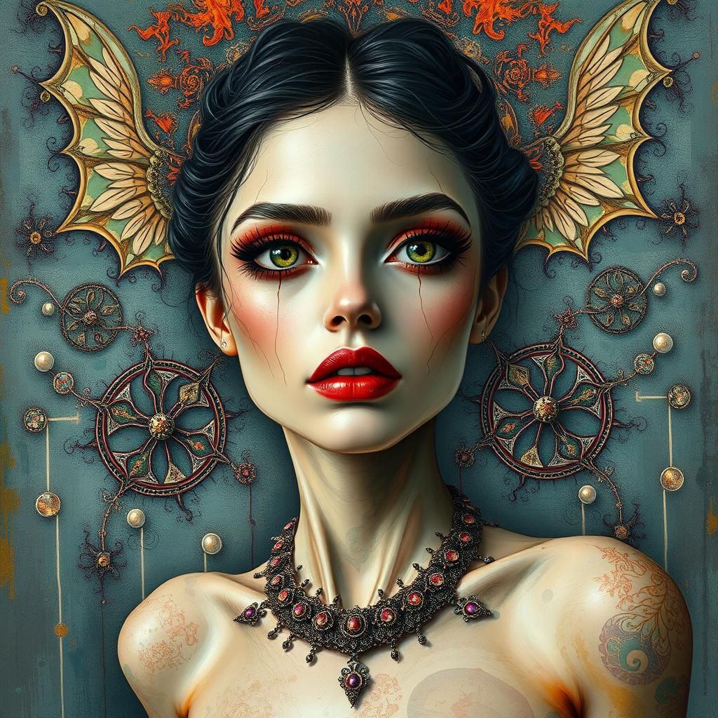 Fractal Supermodel Squadron in Abstract Surreal Art