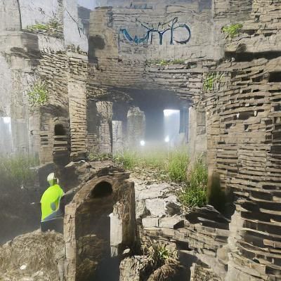 Ethereal Apparition in Abandoned City Ruins