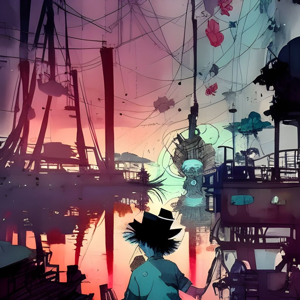 Singapore Voyage: Detailed Mixed Media Illustration