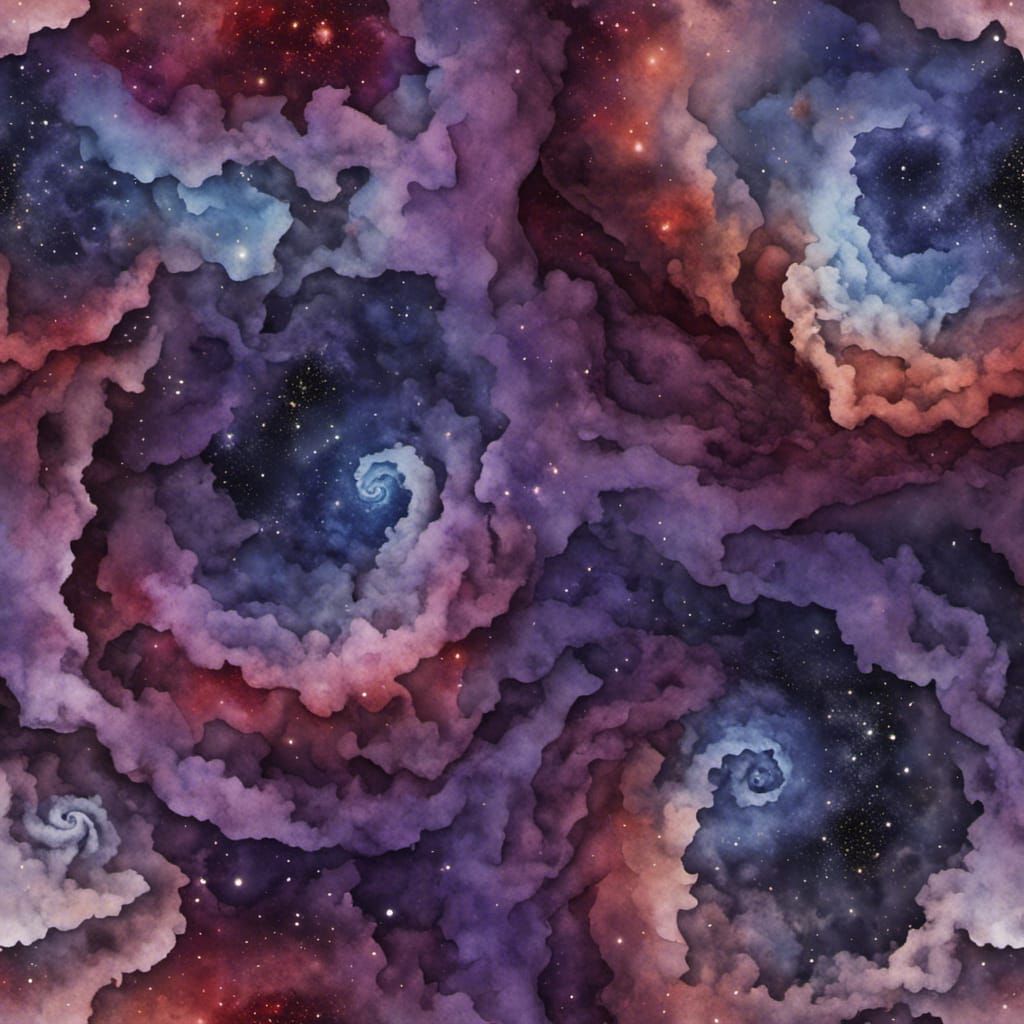 Hyperrealistic 3D Spiral Star Nebula Cloud Pattern