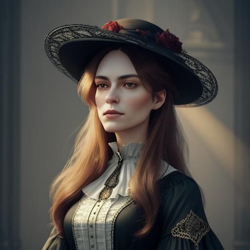 Victorian Woman Portrait in Fantasy Style