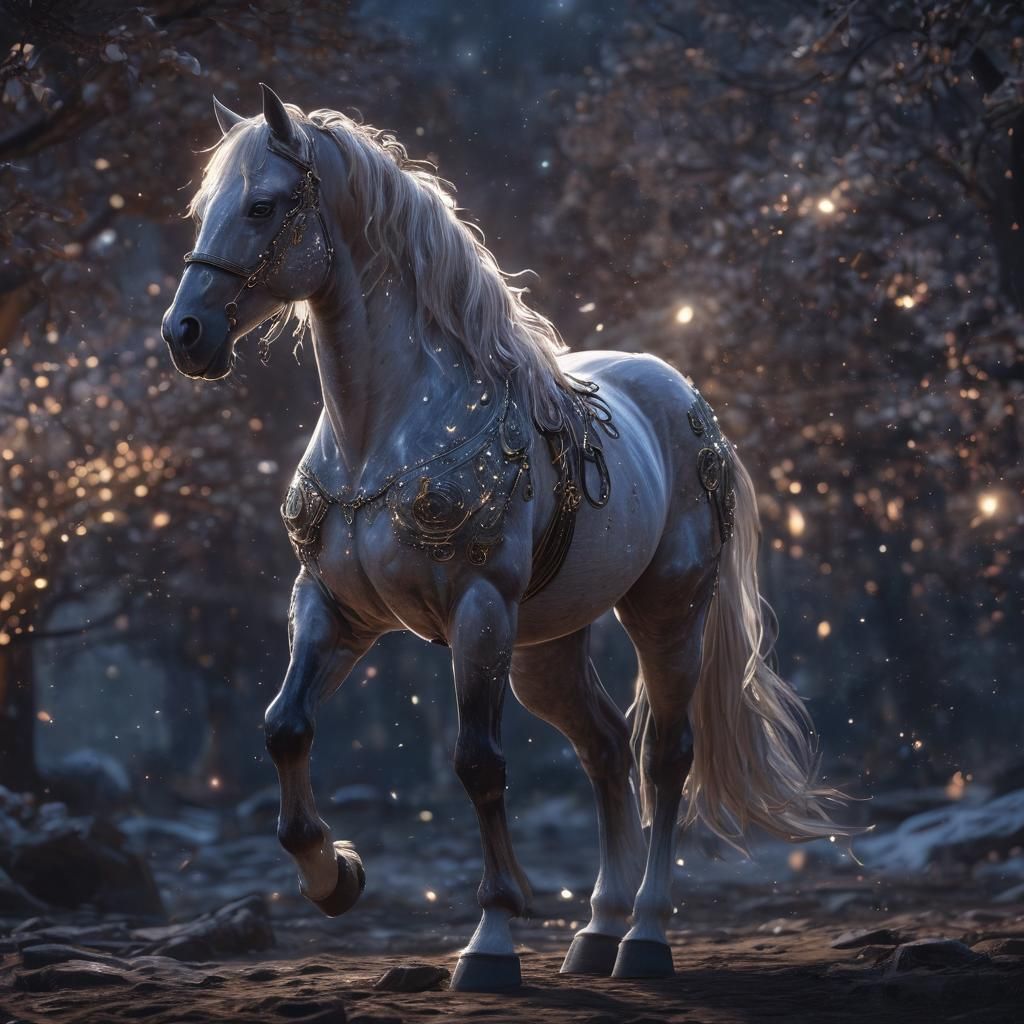 Stunning Starlight Horse in 3D Game Style