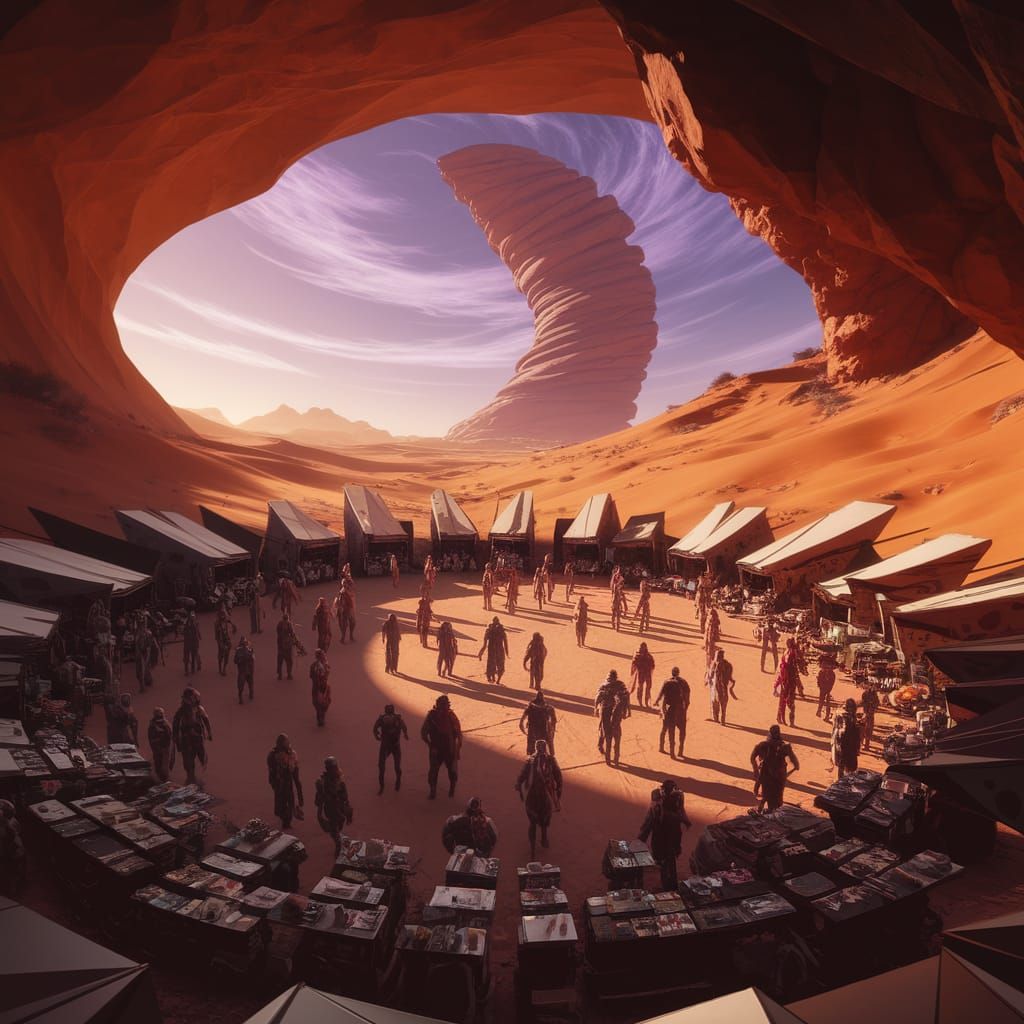 Vibrant Alien Market Plaza Photograph