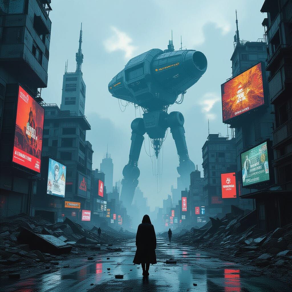 Dystopian Cityscape: A Futuristic Vision of Ruins