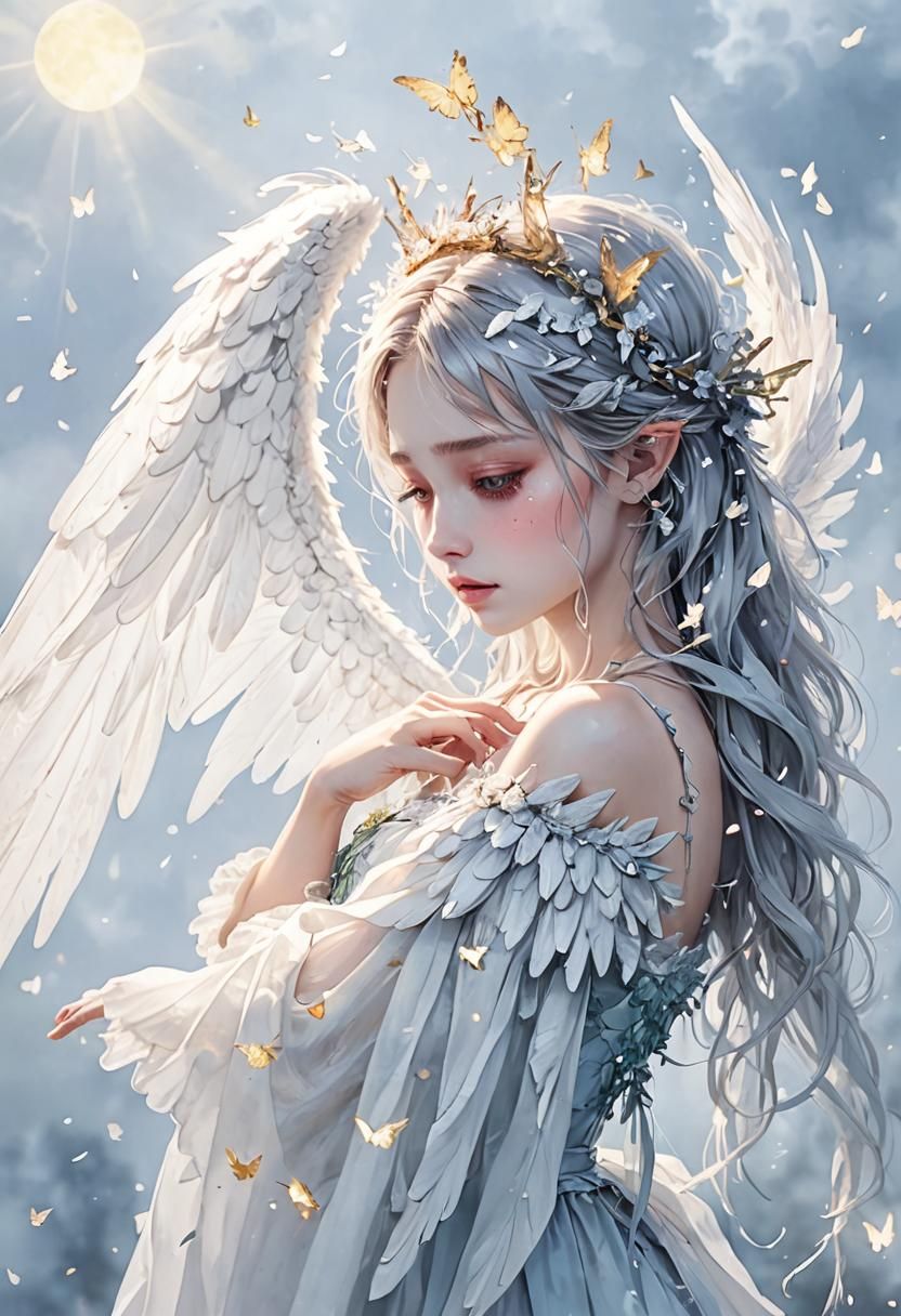 Crying Fairy with Broken Wings: A Tragic Scene