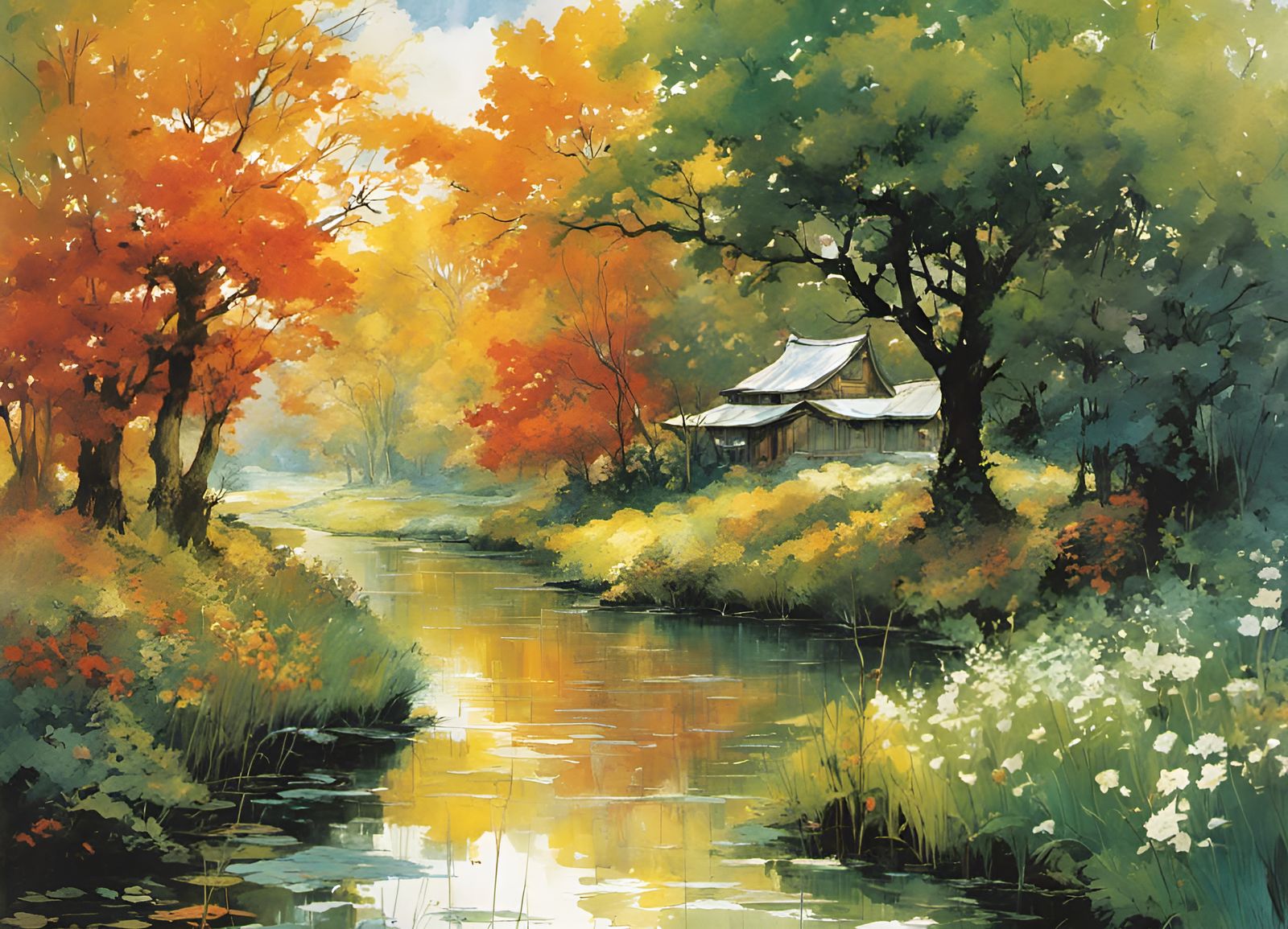 Four Seasons Art by Vess, Shinkawa, and Afremov