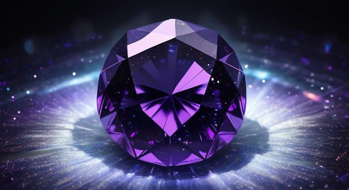 Glowing Gemstone Reflecting Starfield in Photorealistic Styl...