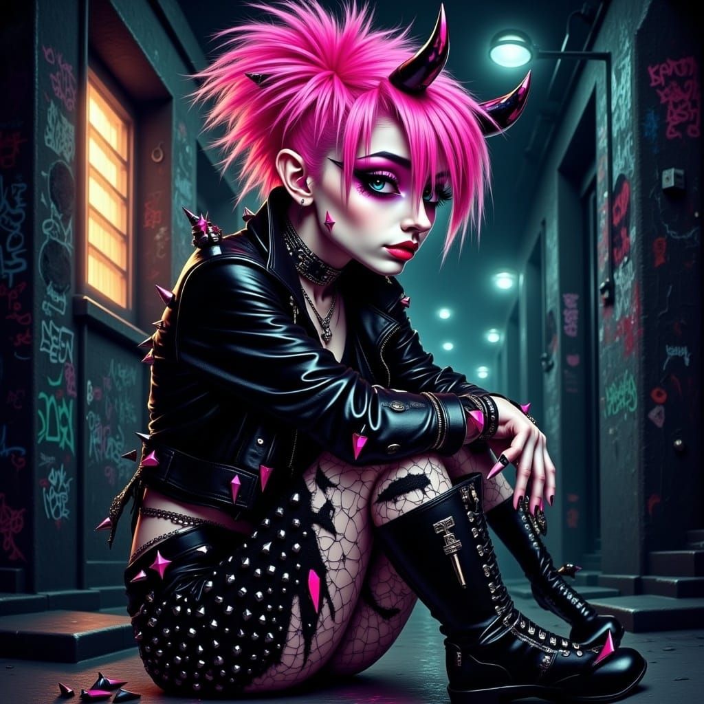 Punk Pixie in Comic Book Style