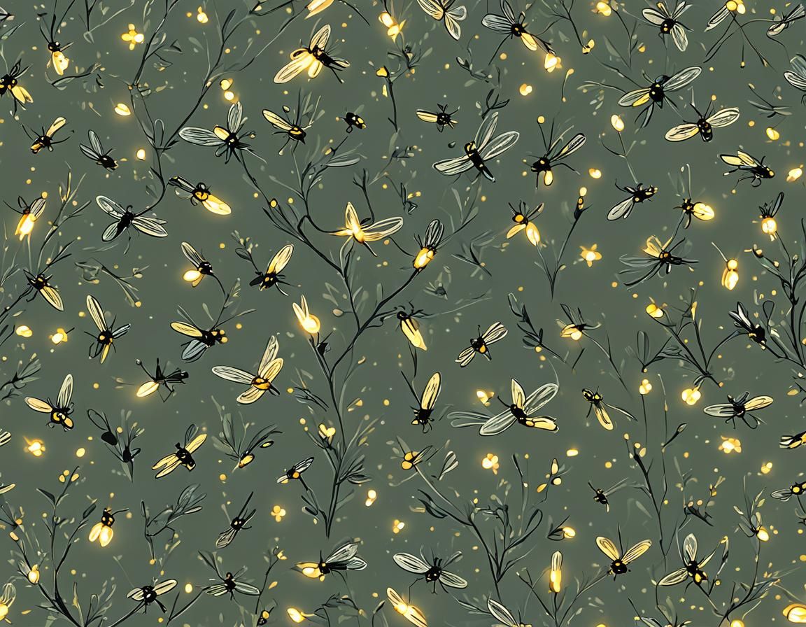 Romantic Firefly Scene with Warm Lighting