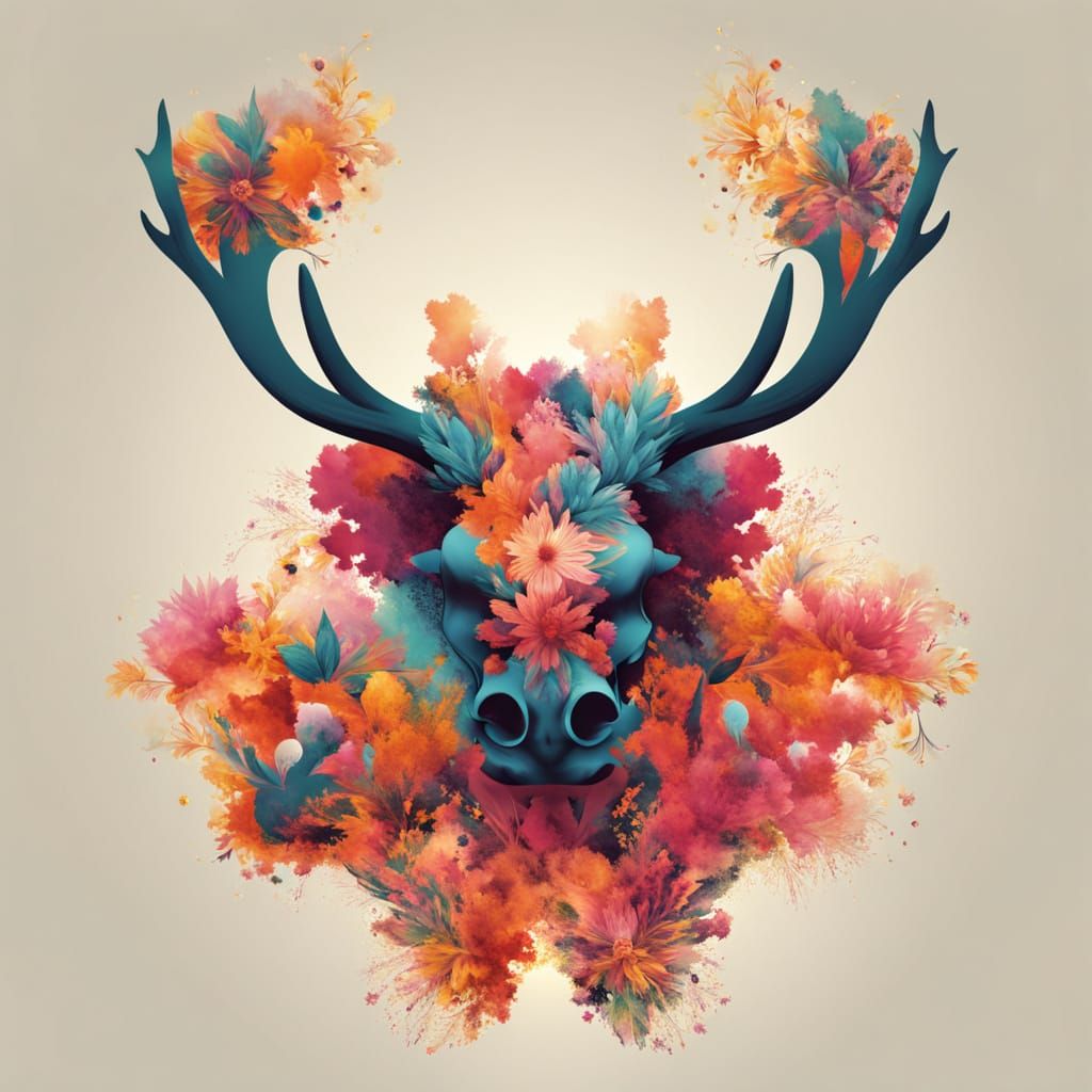 Rorschach Flora: A Surreal Digital Illustration