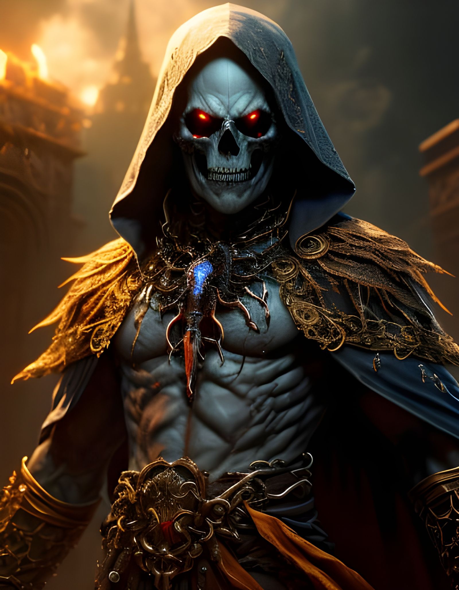 Detailed 8k Wallpaper of a Fearful Necromancer