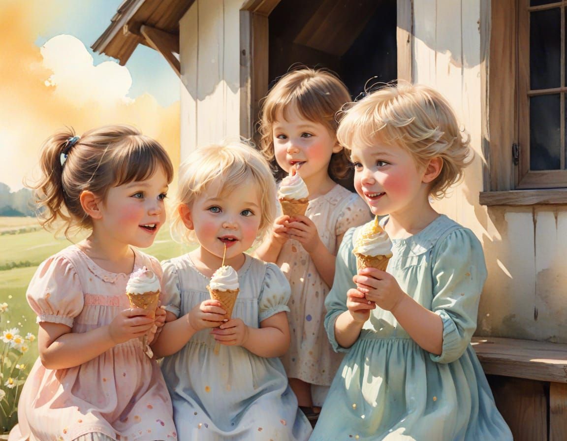 Watercolor: Sunday Ice Cream