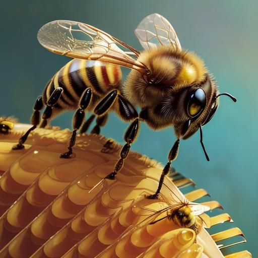 Honey Bee Close-Up: A Fantasycore Anime Masterpiece