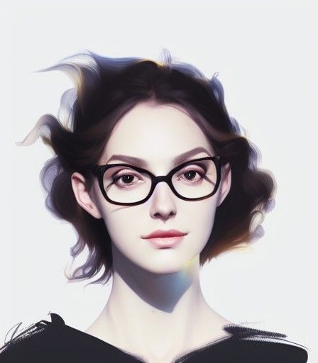 French Girl Portrait in Nouveau Art Style
