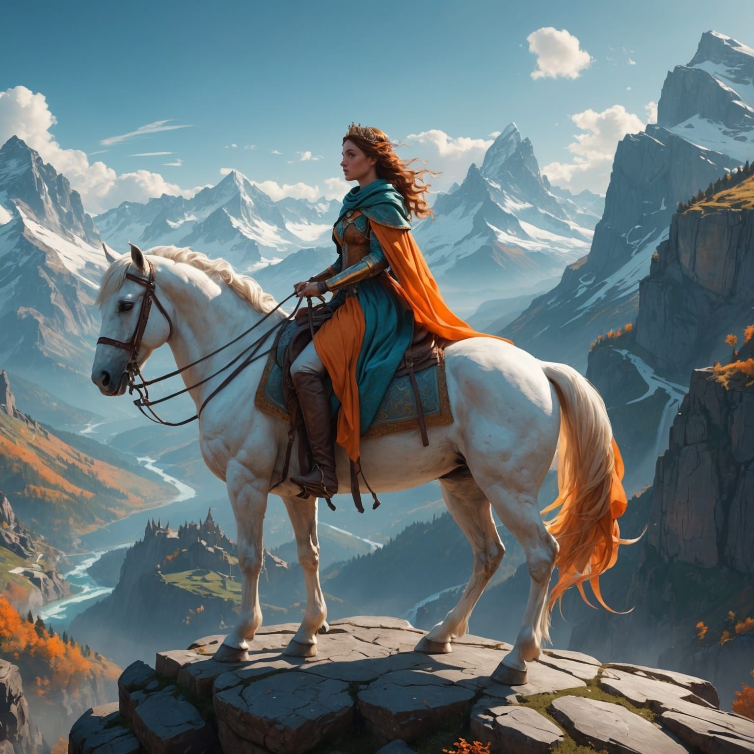 Princess on White Horse: Digital Concept Art