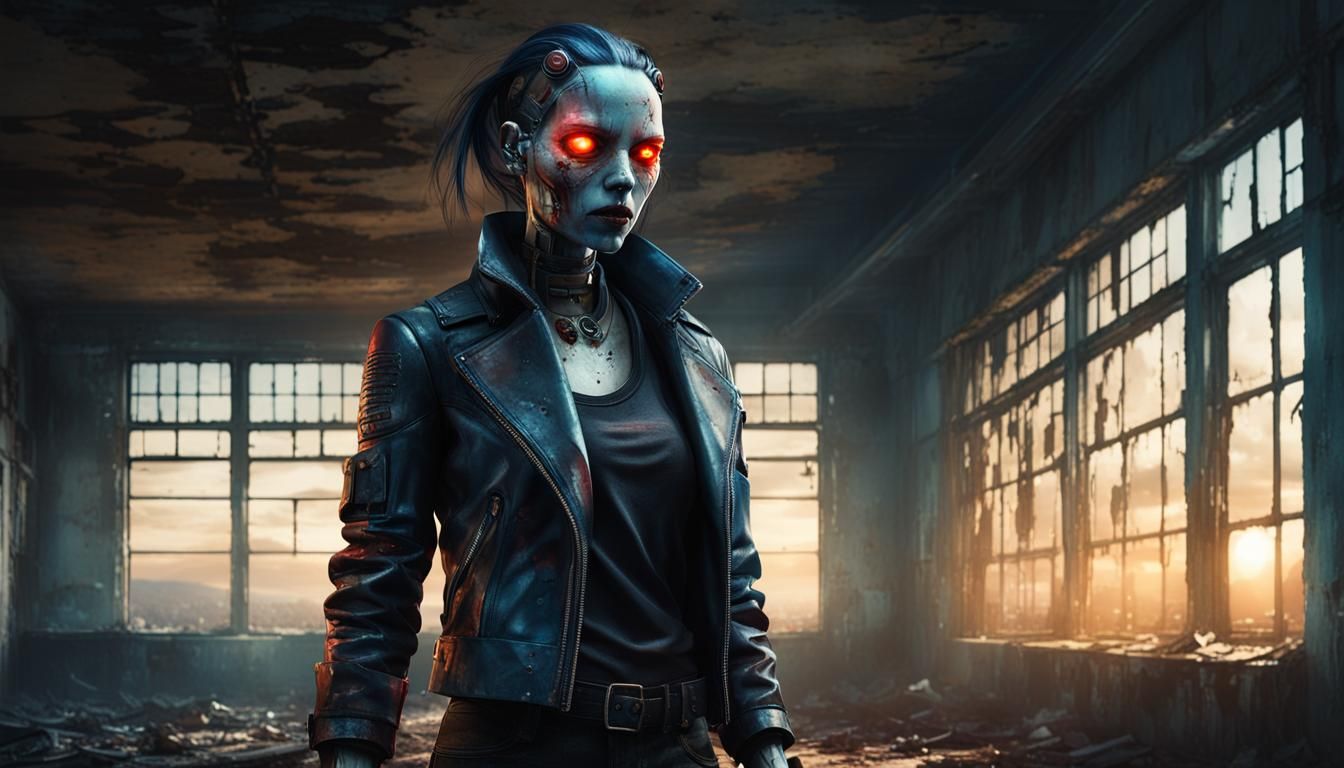 Creepy Female Robot in Abandoned Asylum: Concept Art