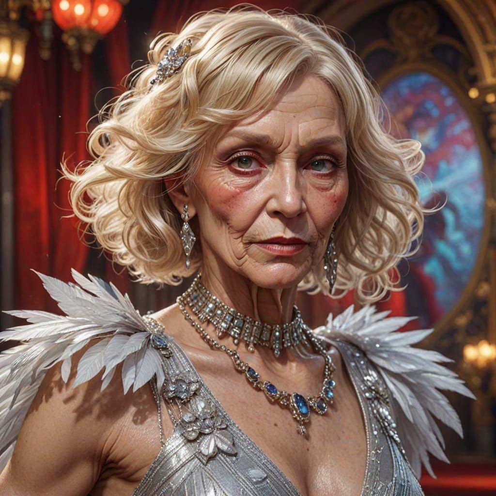 Elegant Transvestite in Glittering Flapper Dress