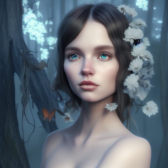 Sensual Woman with Metallic Tattoos in Steampunk Style