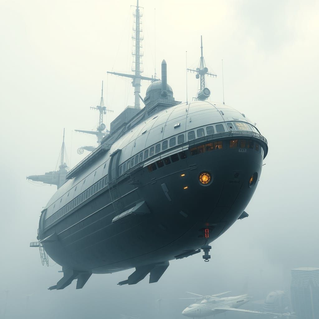 Ethereal Airship Patrols the Sky Navy