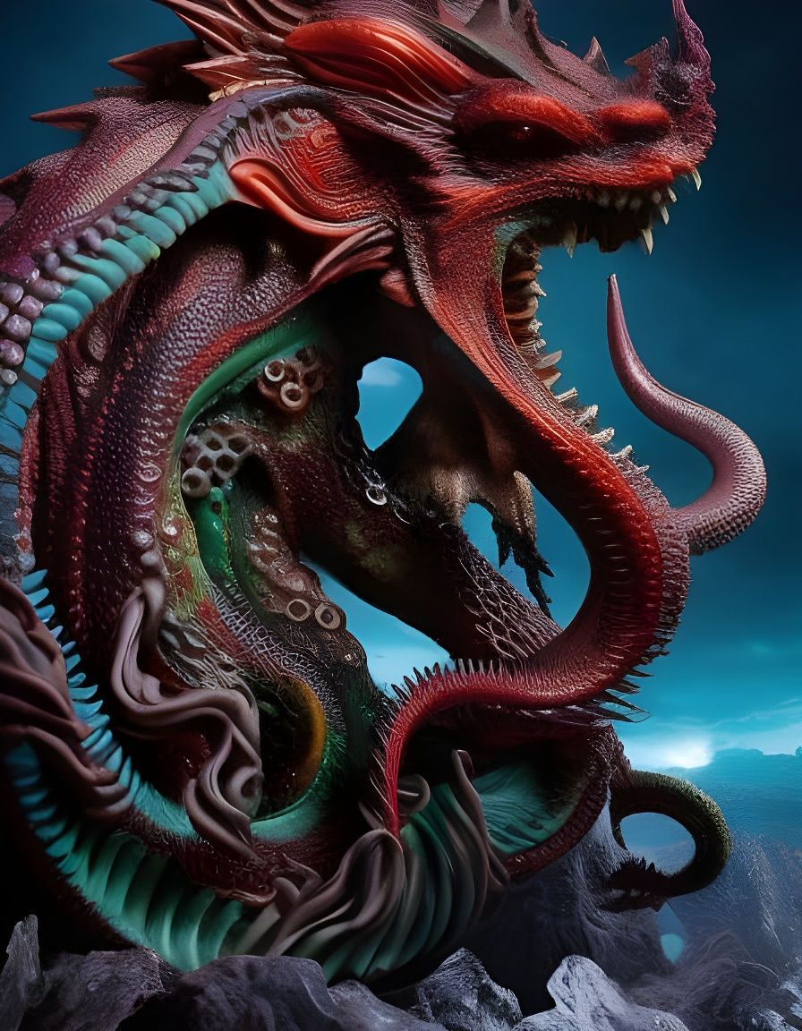 Cthulhu Portrait: Mythical Creature in Lovecraftian Style