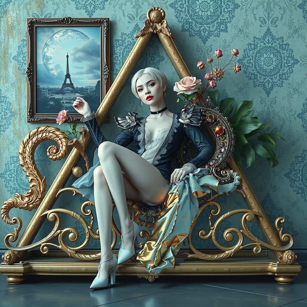 Psychedelic Surrealism: Vibrant 3D Scene in 8K