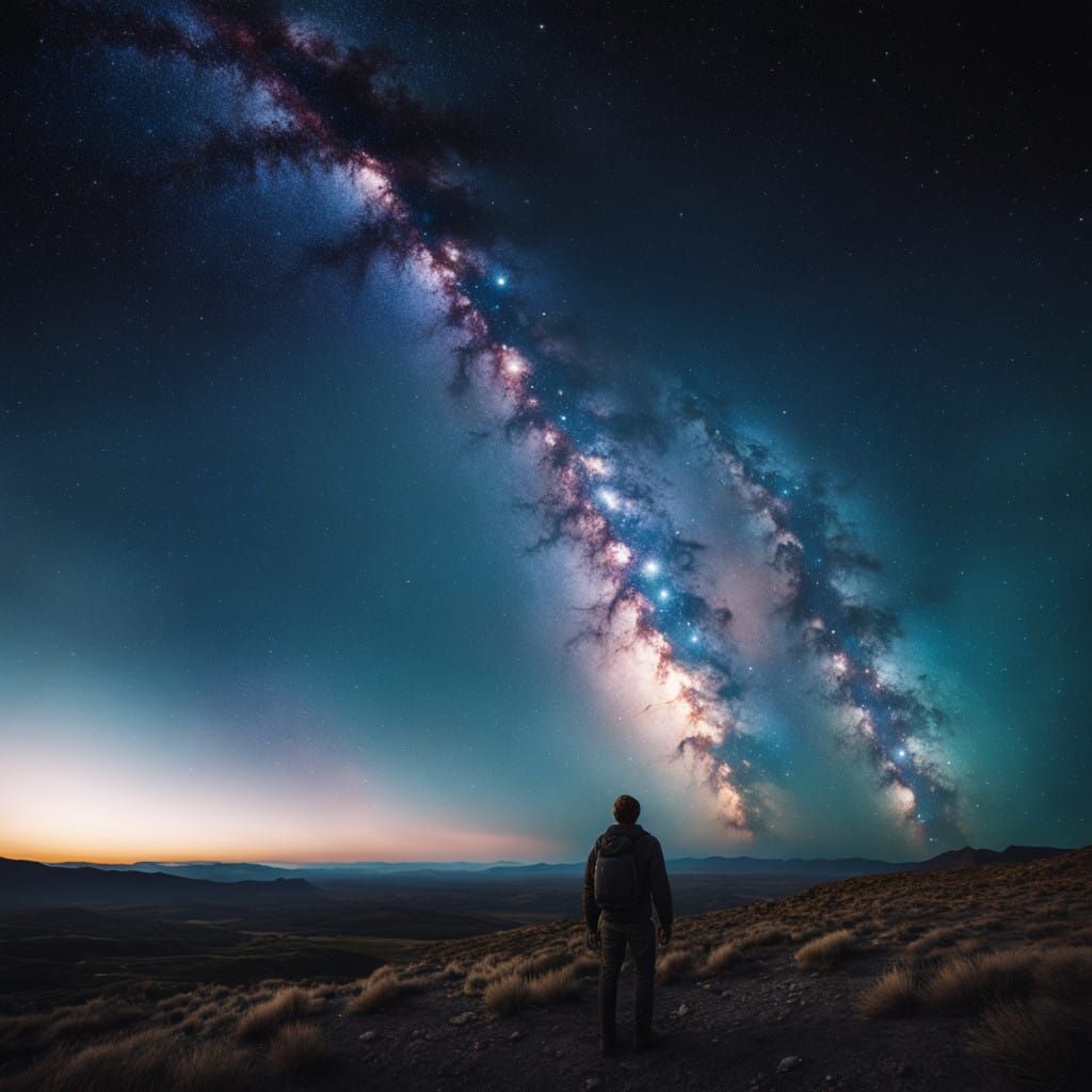 Cosmic Desert Landscape in Filmic Style