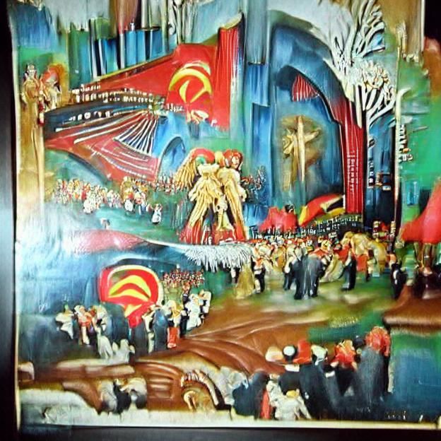 Christian Communist Carnival: Art Deco Painting