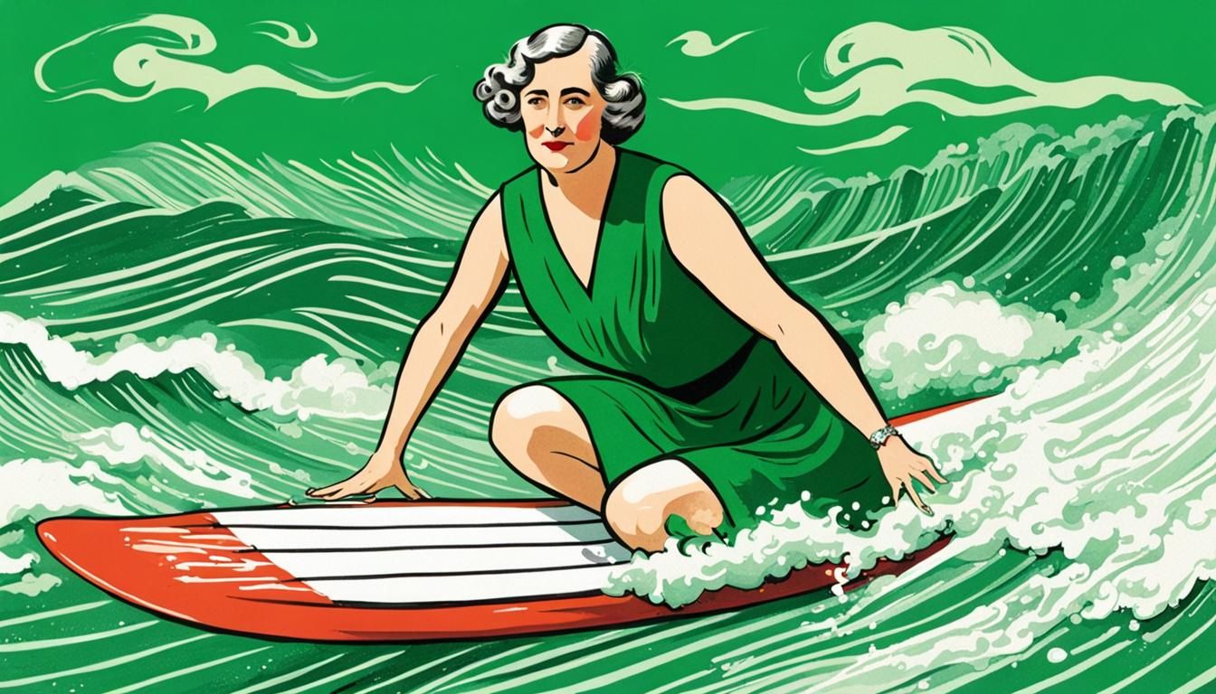 Agatha Christie Surfing in 1920s Bathing Dress