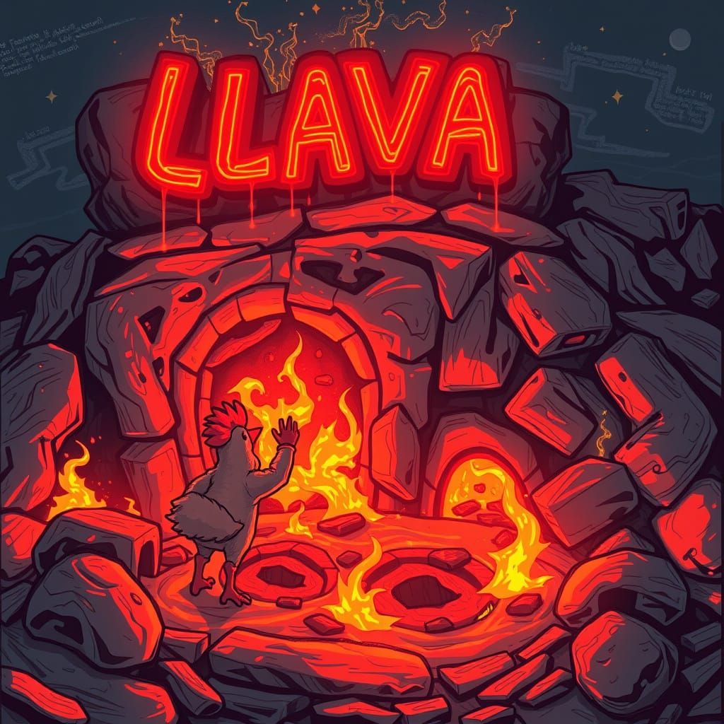 Surreal Lava Chicken: An AI-Generated Oddity