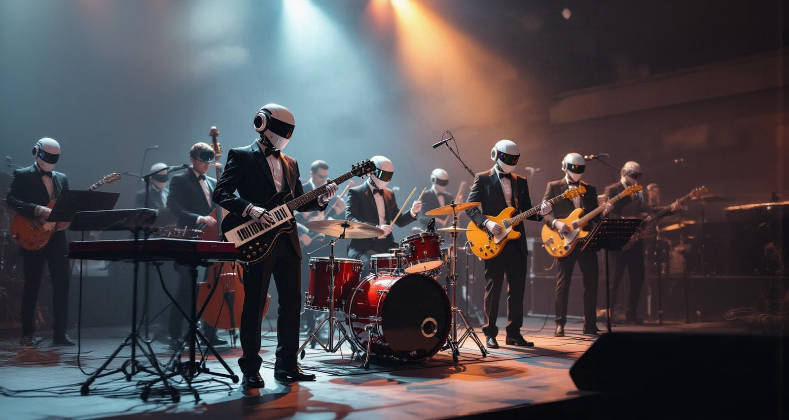 Photorealistic Robot Orchestra on Stage