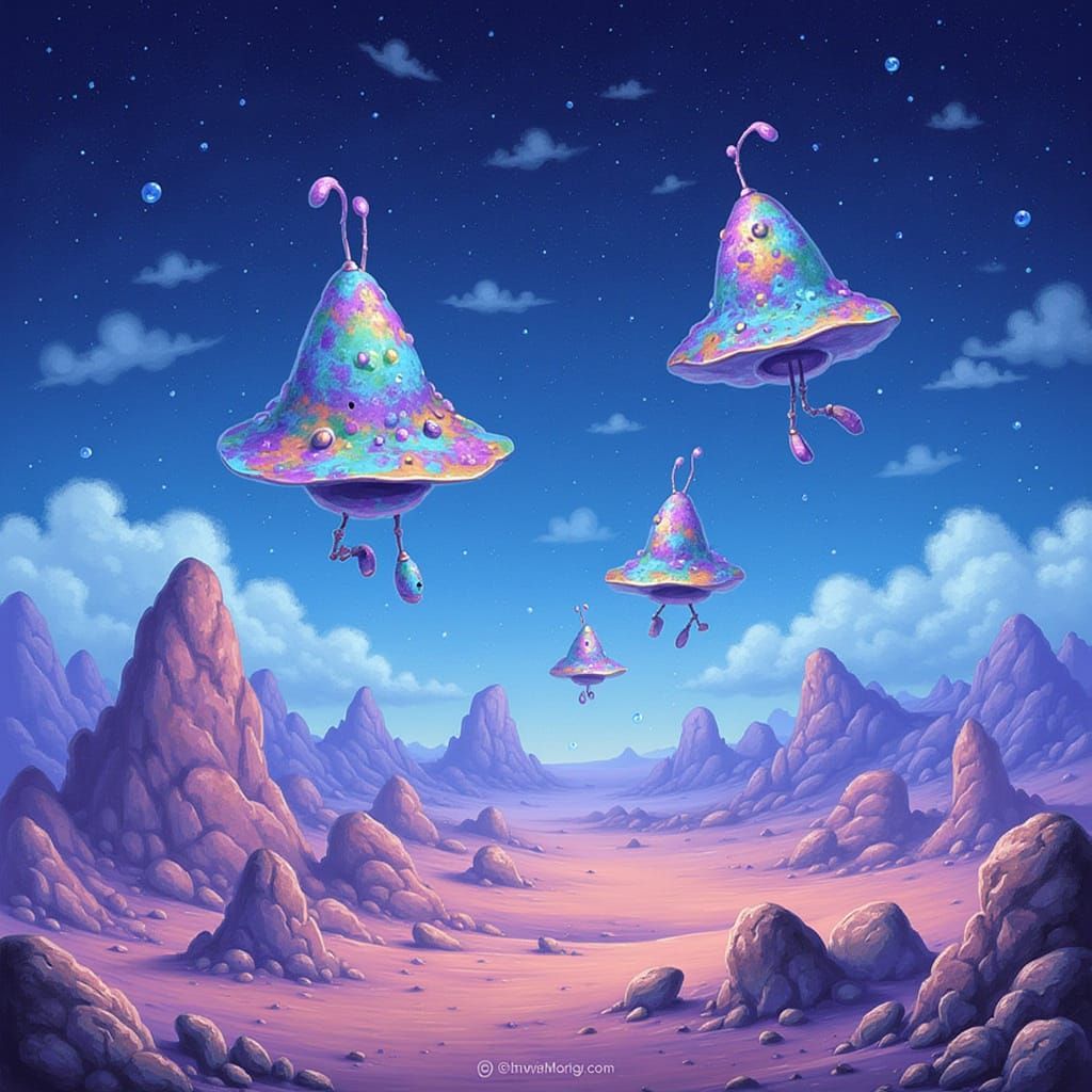 Crystal Skimmers Soar Over Desert Landscape