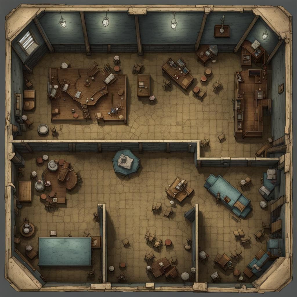 19th Century Autopsy Room Battlemap: Detailed Concept Art