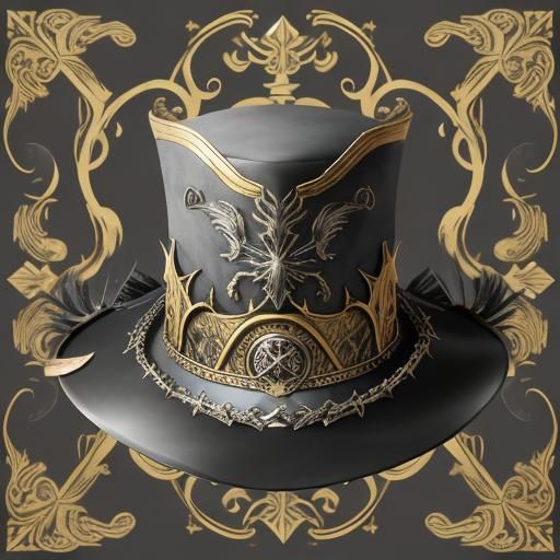 Dark Fantasy Metal Top Hat Helmet