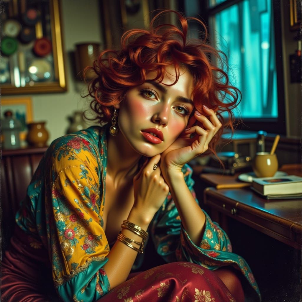 French Cyclist by Marion Rousse in Vibrant Art Nouveau Style