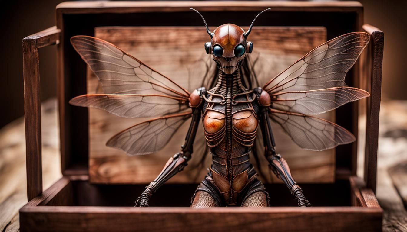 Insectile Dancer in Mahogany Box, Giger Style