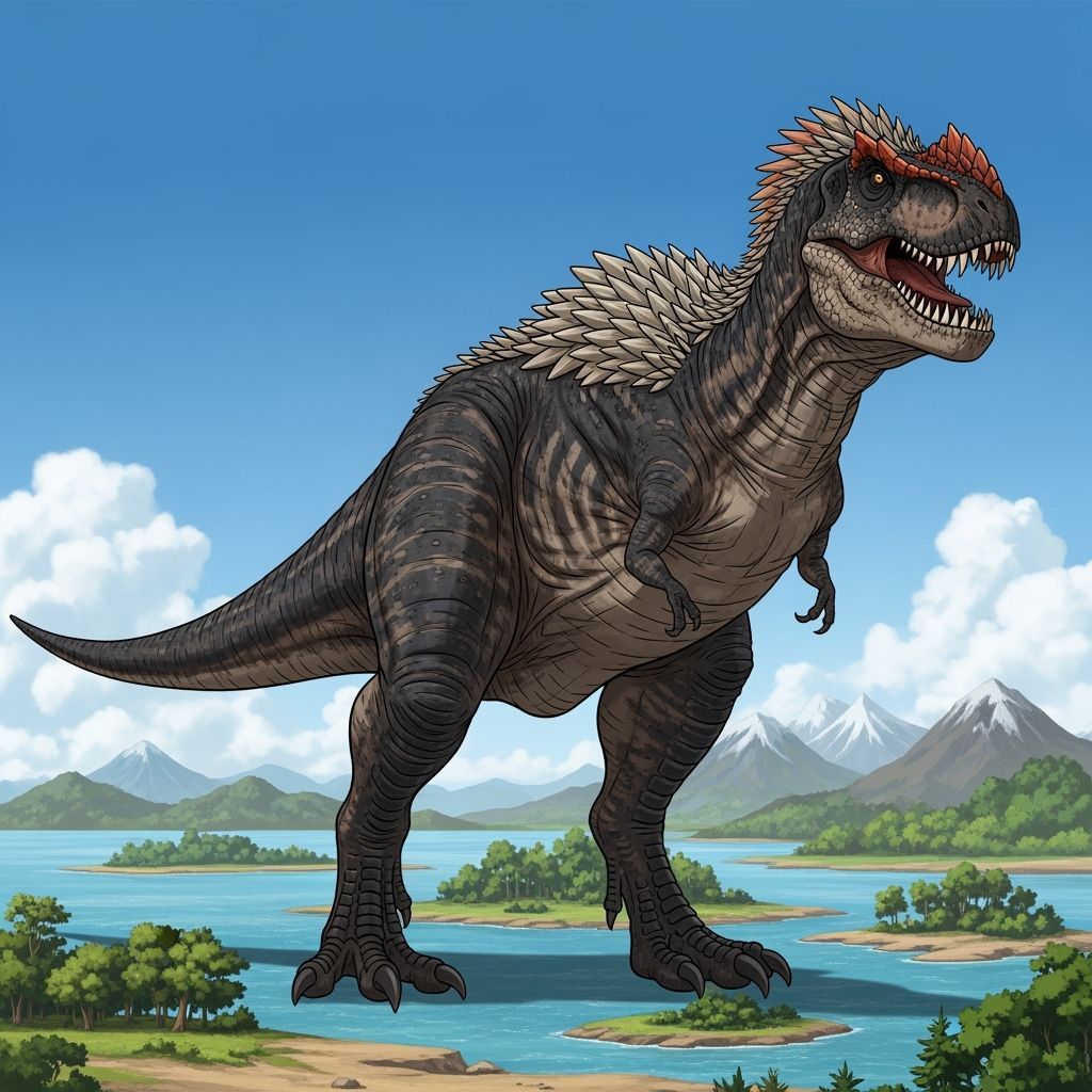 Colossal Evolved Tyrannosaur in Prehistoric Underearth Realm
