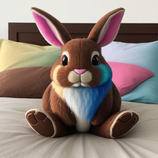 Chocolate Easter Bunny in Bed: Hyperrealistic Digital Art