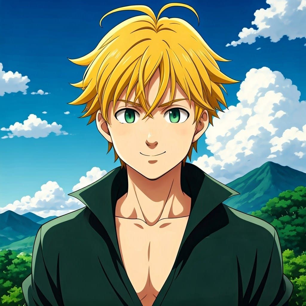 Anime Key Visual of Seven Deadly Sins in a Fantastical Japan...