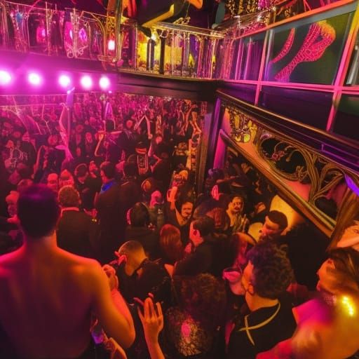 Nightclub Balcony View, Hyperdetailed