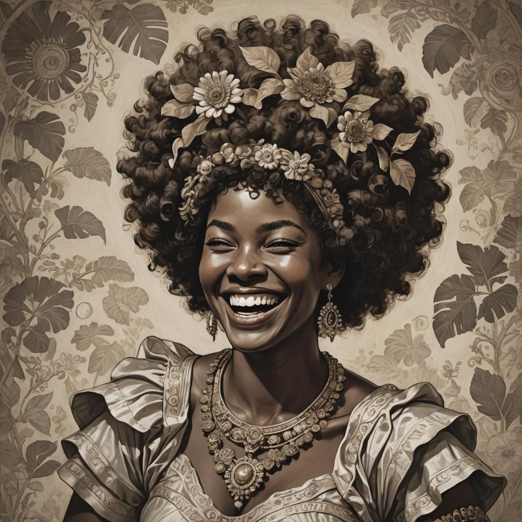 Laughing Aphrodite: Digital Art Portrait