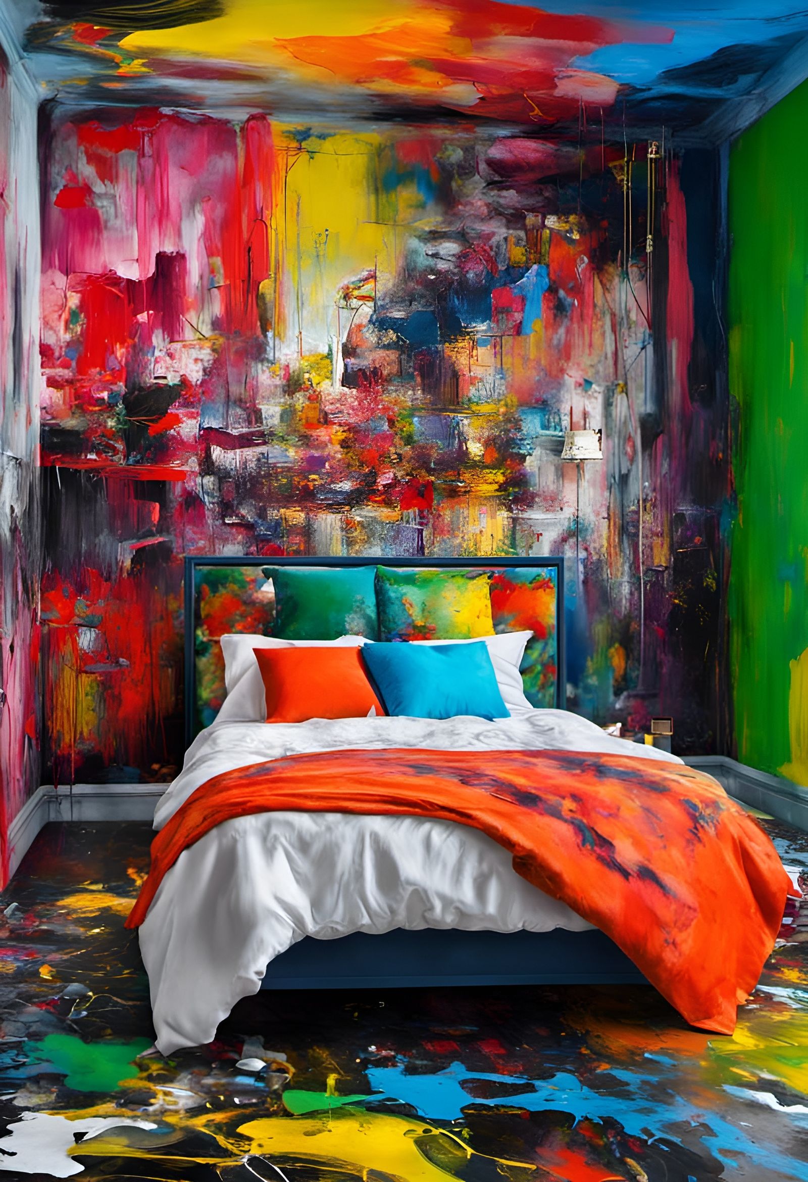Abstract Bedroom Furniture Inspired by Graffiti Art