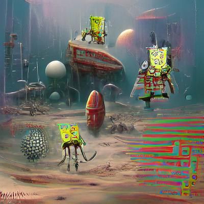 Spongebob Squarepants in Sci-Fi Style