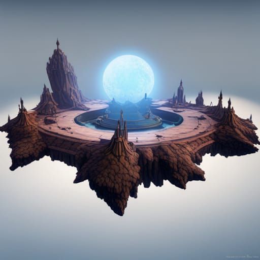 Fantastical Floating Island Concept Art