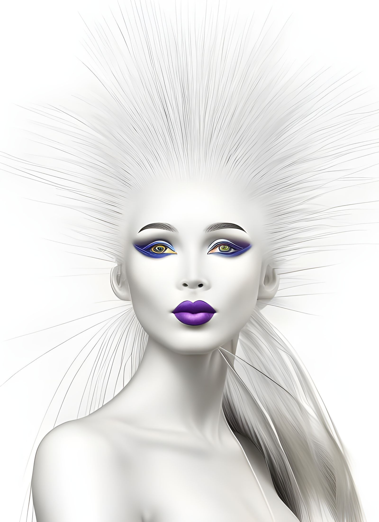 Surreal Portrait with Magical Light Dust in Hyperreal Style