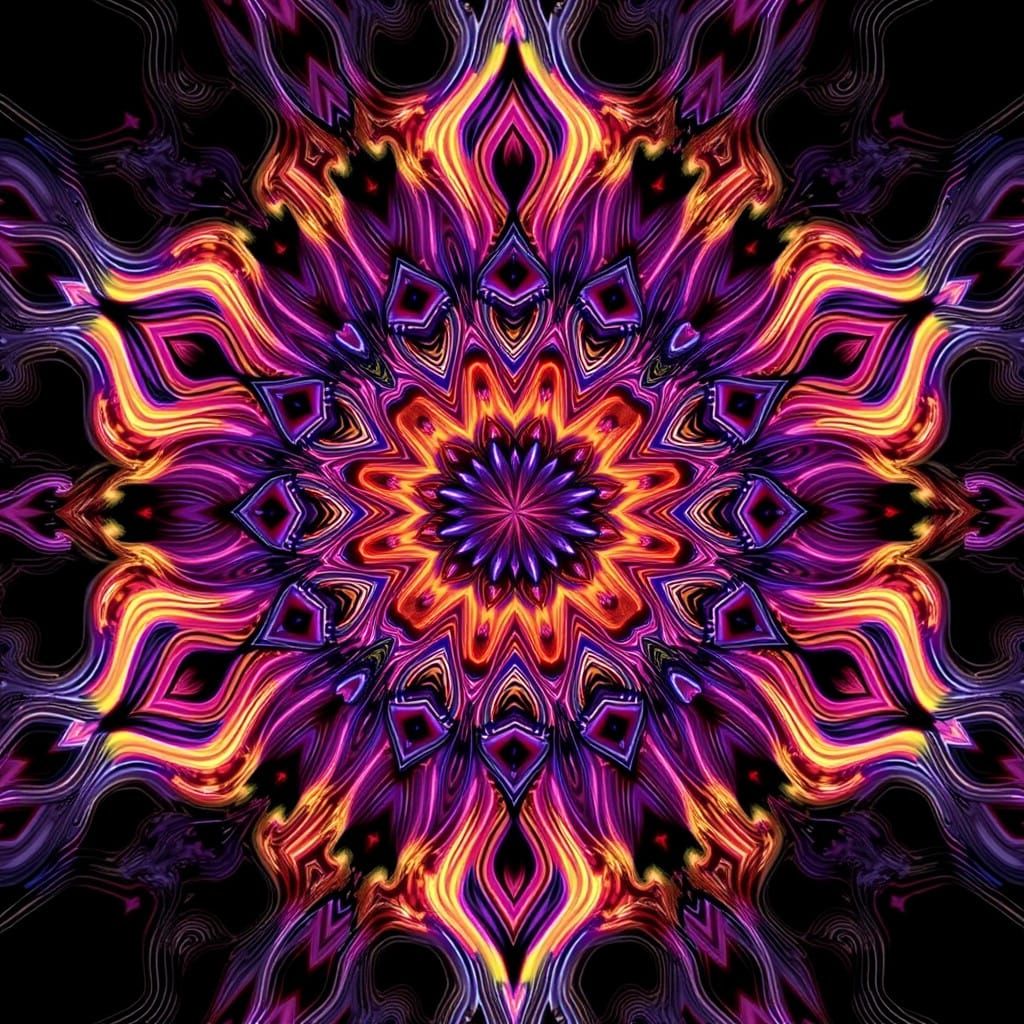 Vibrant Orbital Fractal in Dynamic Flames Style