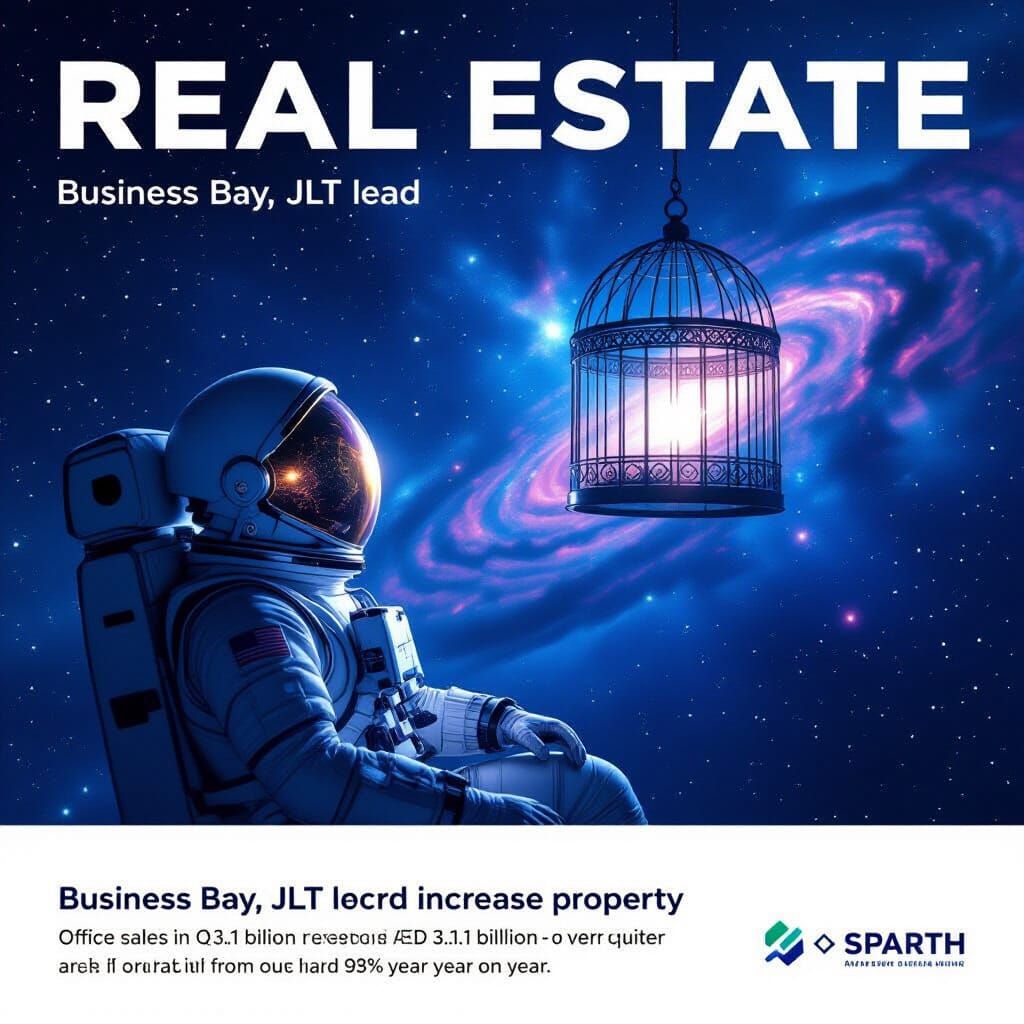 Astronaut Reflects Cosmic Birdcage in Nebula