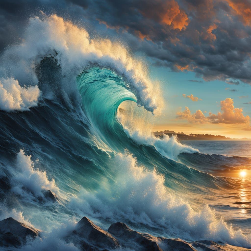 Tempestuous Sea Captured in Glass