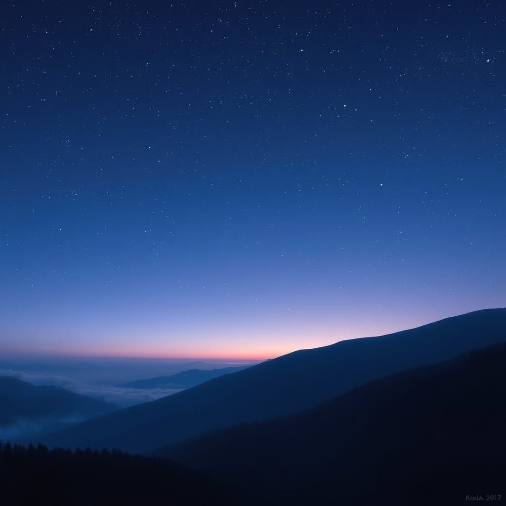 Dawn Sky with Twinkling Stars: Digital Matte Painting