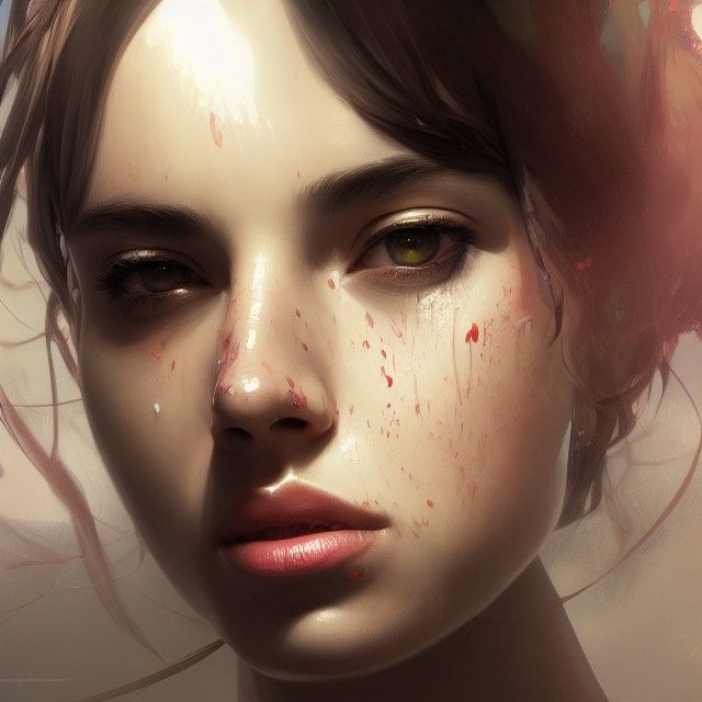 Beautiful Woman Portrait in Art Nouveau Style